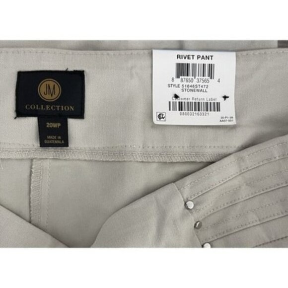 Jm Collection Stonewall Tummy Control Slim Leg Pants Plus Size 20WP Petite NWT - Picture 4 of 6